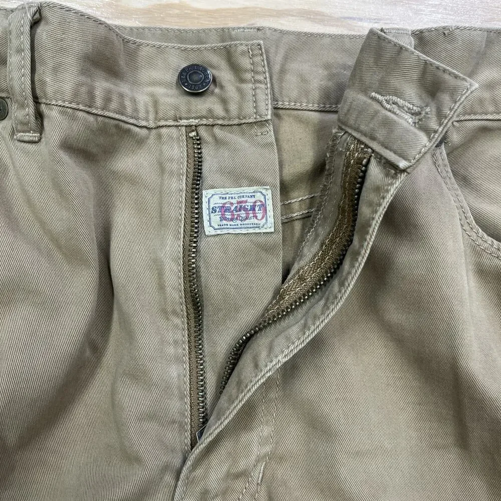 Polo Ralph Lauren 650 Straight Leg Pants Mens 36x32* Khaki Cotton Casual Preppy